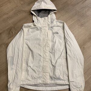 The North Face Jacket Women's Xtra-Small XS White Full Zip Hooded Hyvent Rain